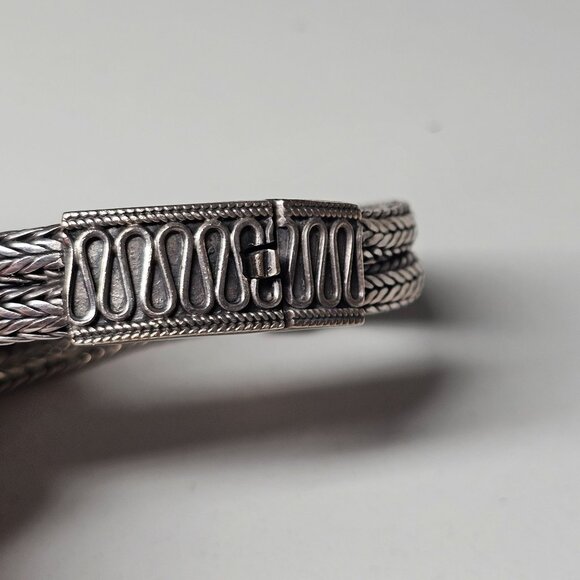 Artisan Sterling Silver 925 Woven Braided Bracelet Decorative Clasp Boho Western - Picture 6 of 11